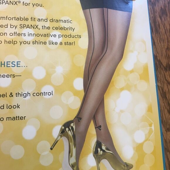 Spanx star power back-seam BOWshaping sheers BLACK - Picture 2 of 5